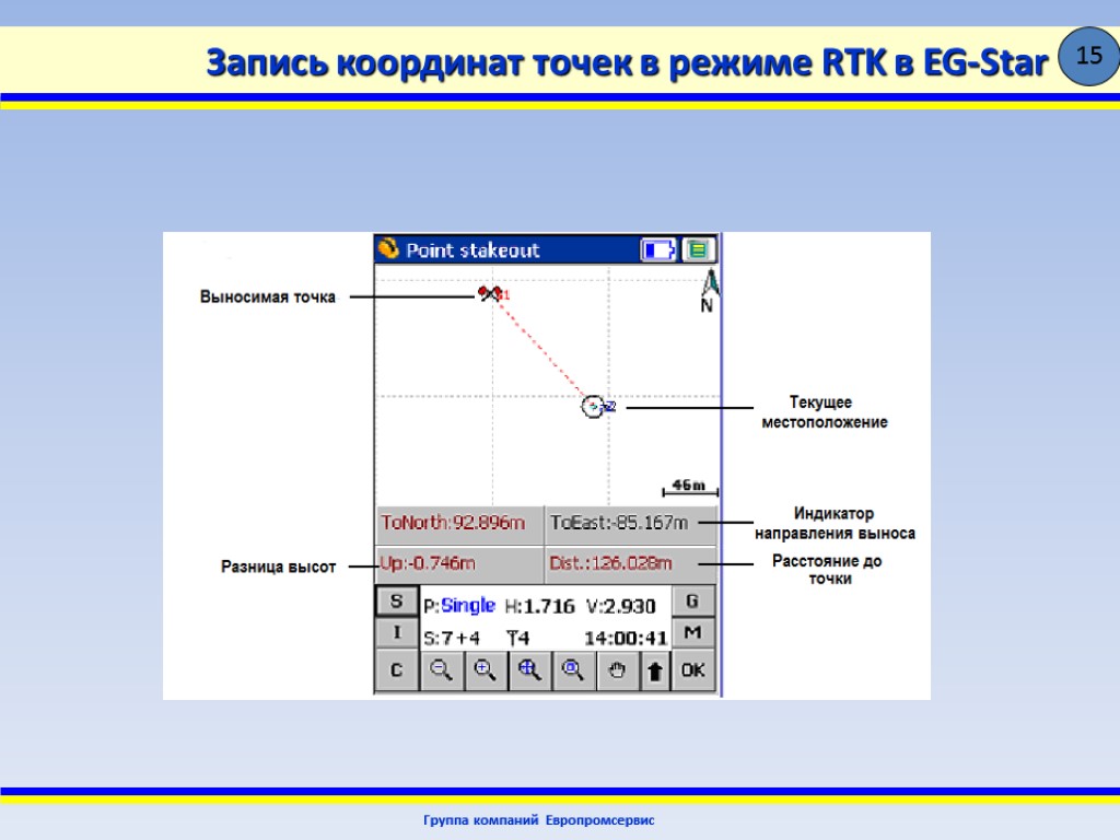 Запись координат точек в режиме RTK в EG-Star Группа компаний Европромсервис 15